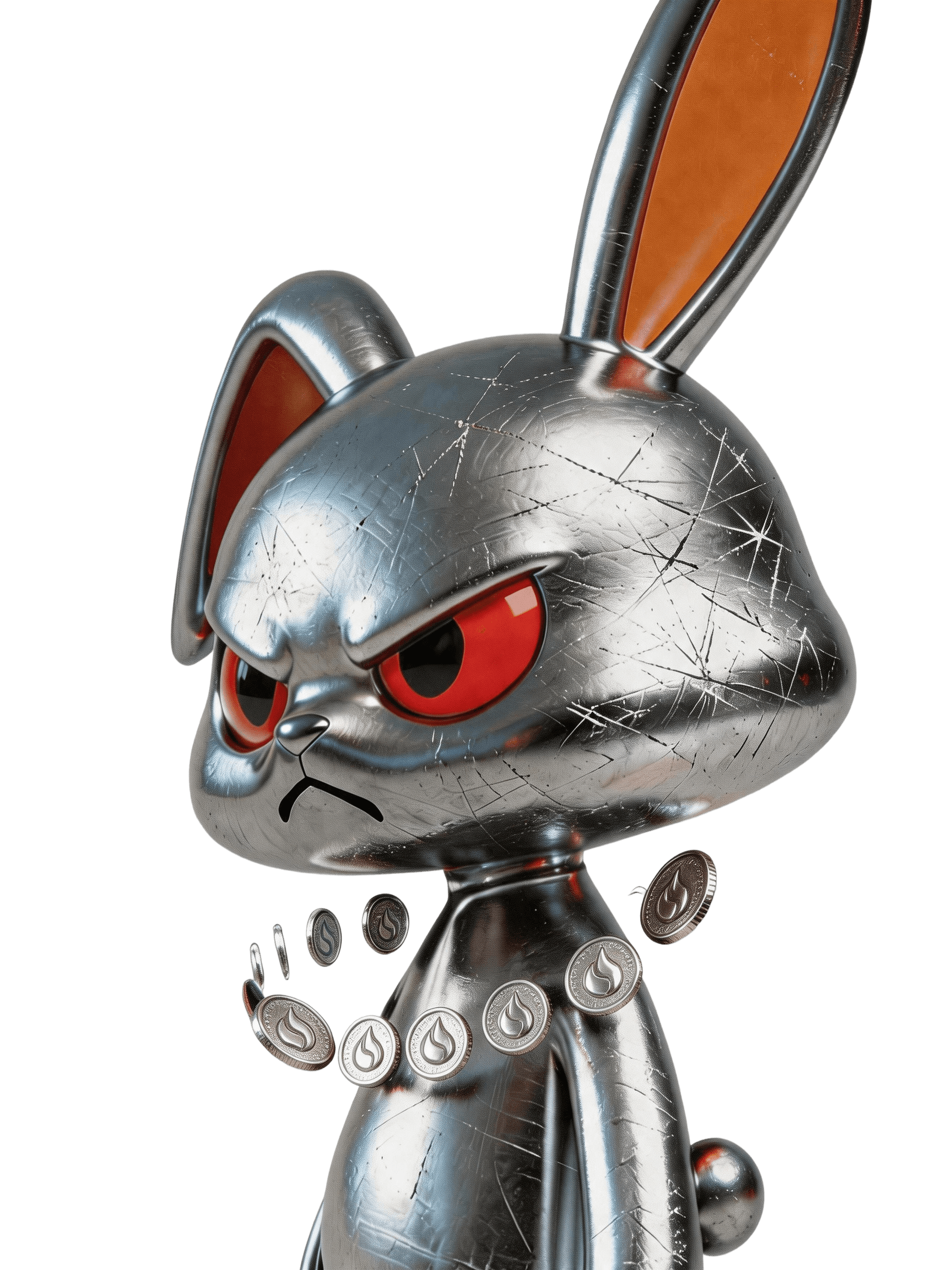 Silver Bookies rabbit mascot with Sui coins